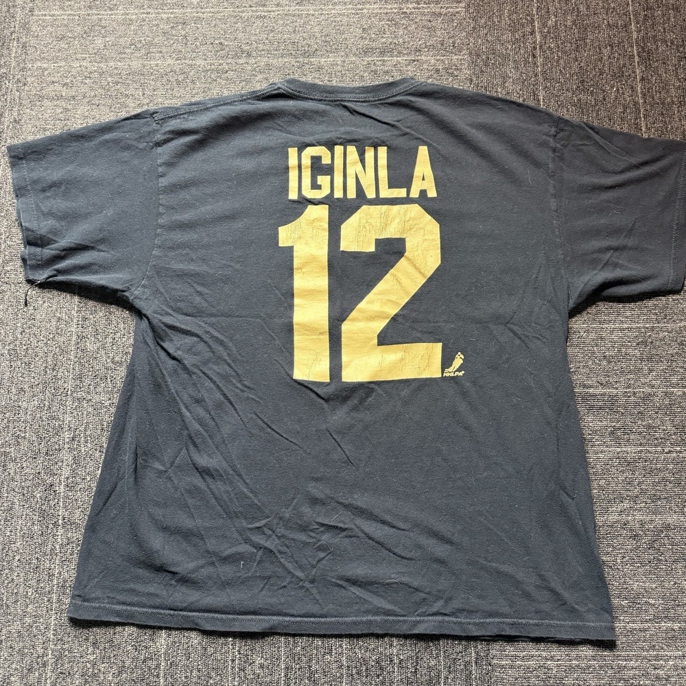 Vintage Black Pittsburgh Penguins NHL #12 Iginla Men XL Small Rip